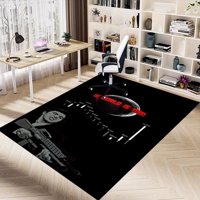 1pc Scarface Office Carpet Chair Mats Soft, Comfortable, All Season,Perfect for Home, Bedroom, or Office Decor, Perfect Gift for