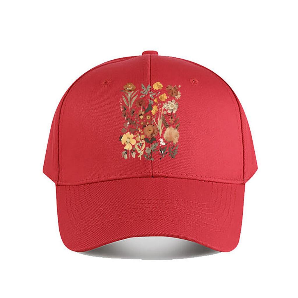 Pink Vintage Floral Casual Baseball Cap Fashion Unisex Sunhat Womens Outdoor Sports Snapback Cap