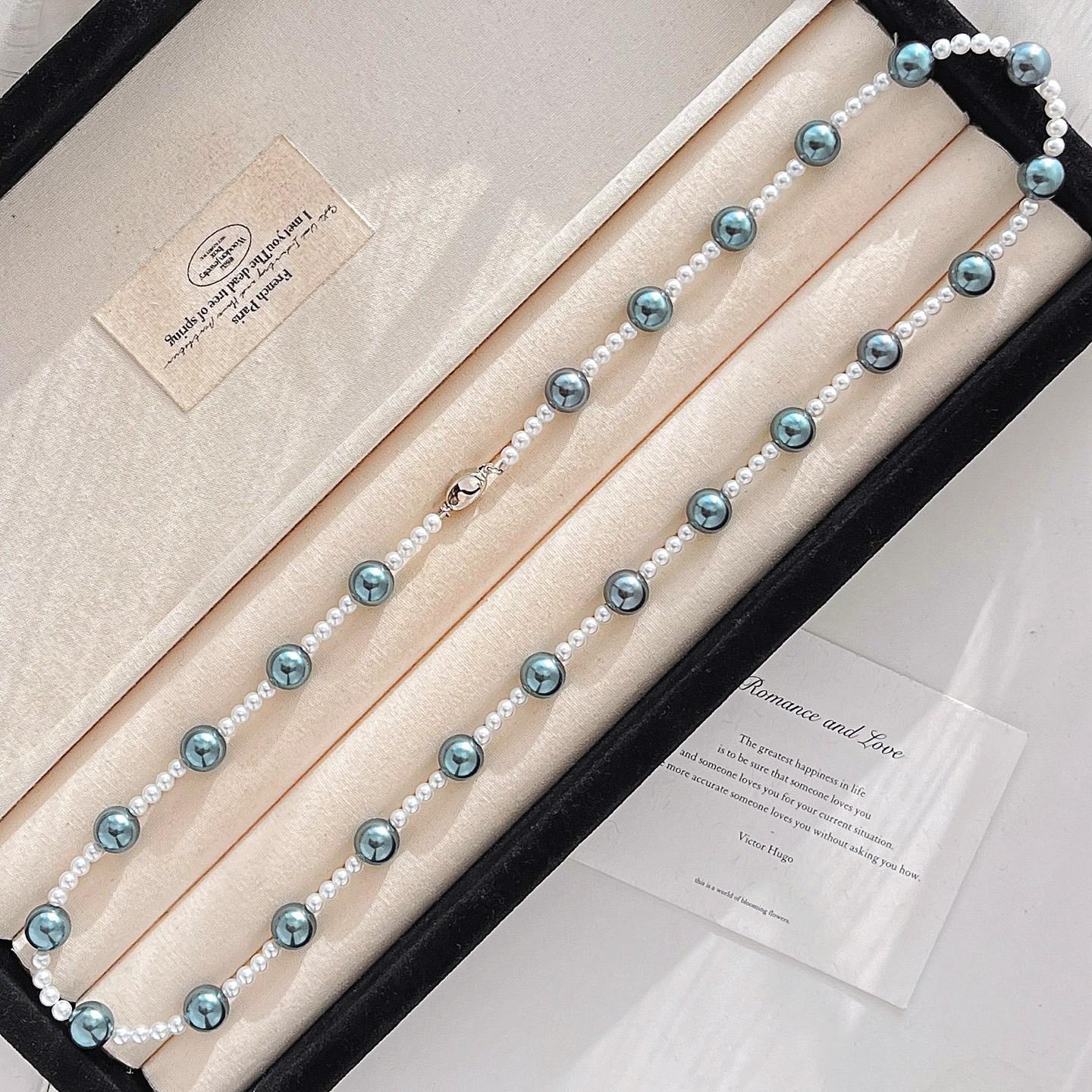 

High Quality Mixed Color Gypsy Star Shijia Pearl Maillard Wind Necklace Collarbone Chain Neck Chain Sweater Chain Women