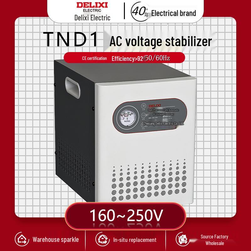 DELIXI 5KVA AC Voltage Stabilizer with 16A 3-Pin Industrial Socket TND5DEP2113 TND 5K (Single Phase)