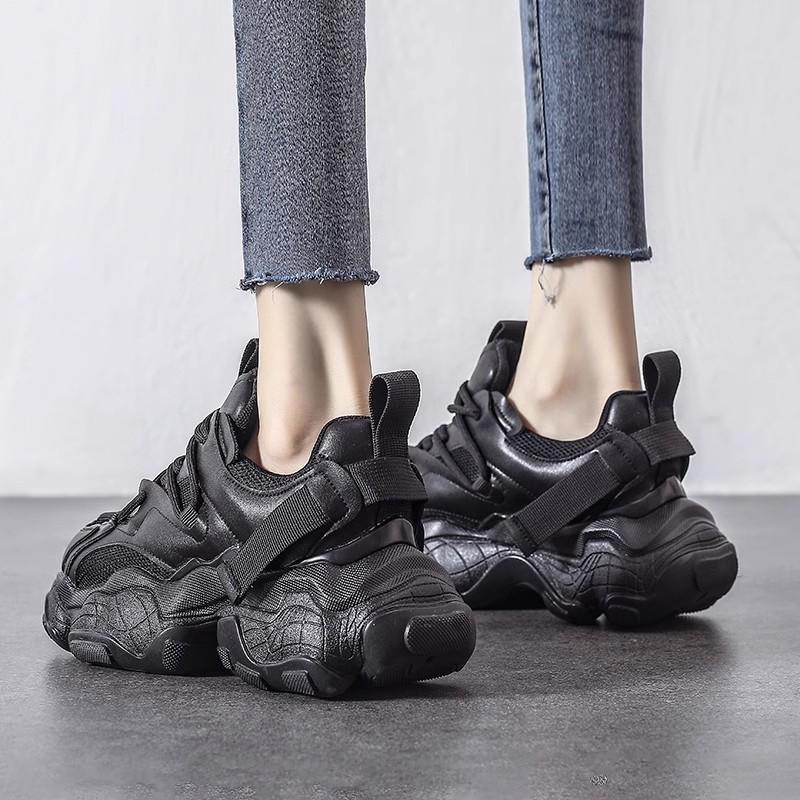 Fashion Daddy Shoes Women's 2025 Spring And Autumn New Thick-soled Heightened All-match Running White Sneakers Women Casual Shoes