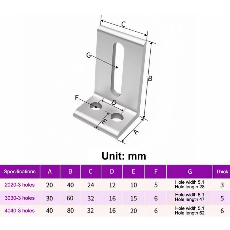 1/2Pcs Aluminum Profile Frame Layer Plate Support Brackets 2020 3030 4040 Outer Side Fixing Parts