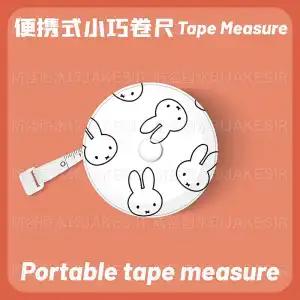 Kawaii Miffy Rabbit Tape Measure Cute Cartoon and Anime Peripheral Three-gauge Measuring Ruler Soft Leather Ruler Home