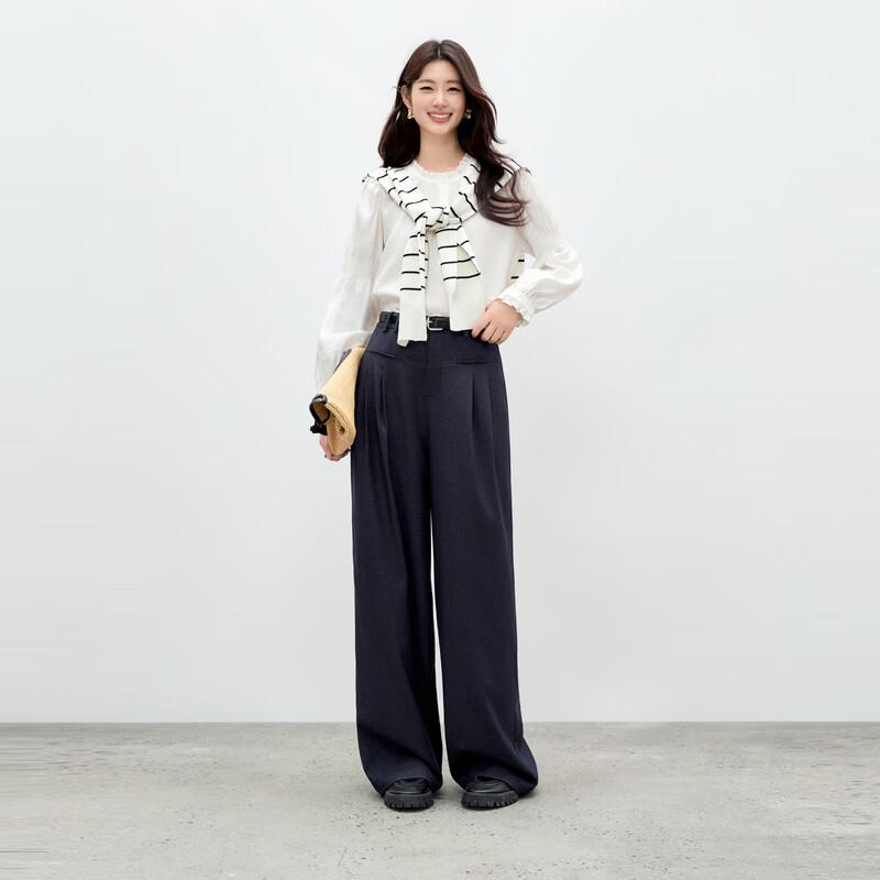 Autumn Water Beauty Women's High-Waist Wide-Leg Commuter Pants