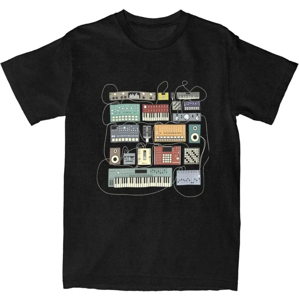 

Музыкант Синтезатор Драм-машина Диджейская Одежда Футболка Мужская Женская 808 909 606 303 Электронная Музыка Новинка Летние Футболки XXXXXL чёрный