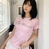 The Pink Slim FiT GliTTer LeTTering T shirT