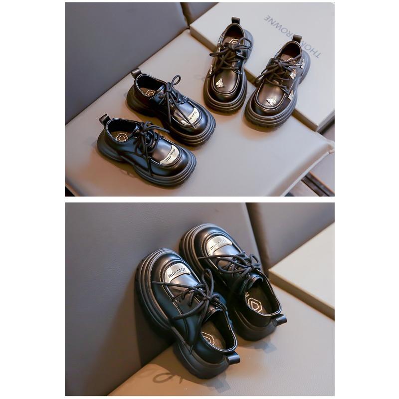 Children's Shoes Boys' Shoes Autumn New Girls Students Soft Soles Foreign Style Lace-up Princess Shoes Comfortable Small Leather Shoes