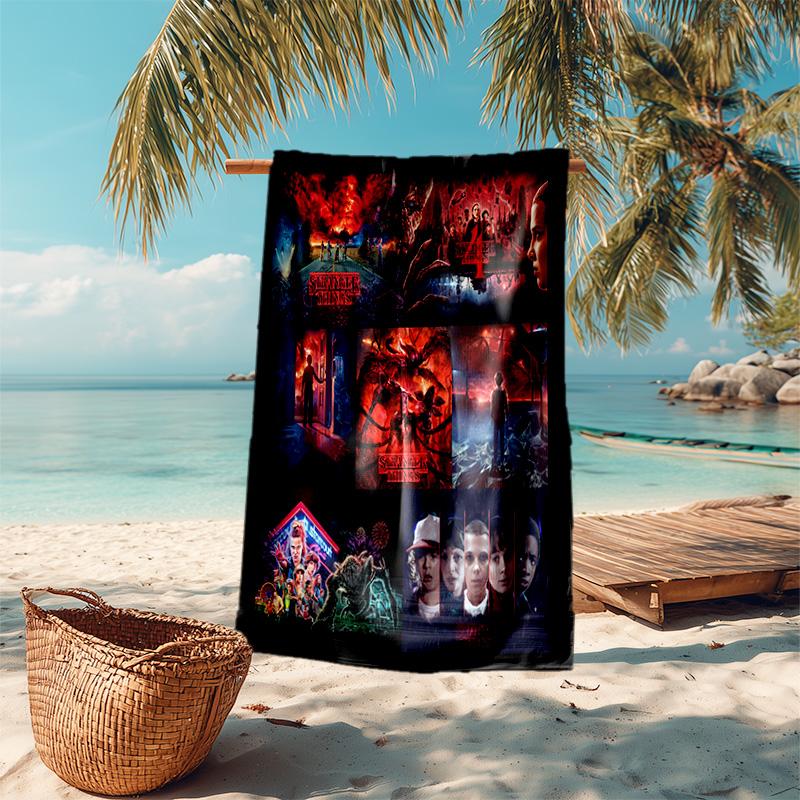Halloween horror thriller theme Stranger Things soft beach towel outdoor camping vacation swinging beach scarf decorative blanket B17