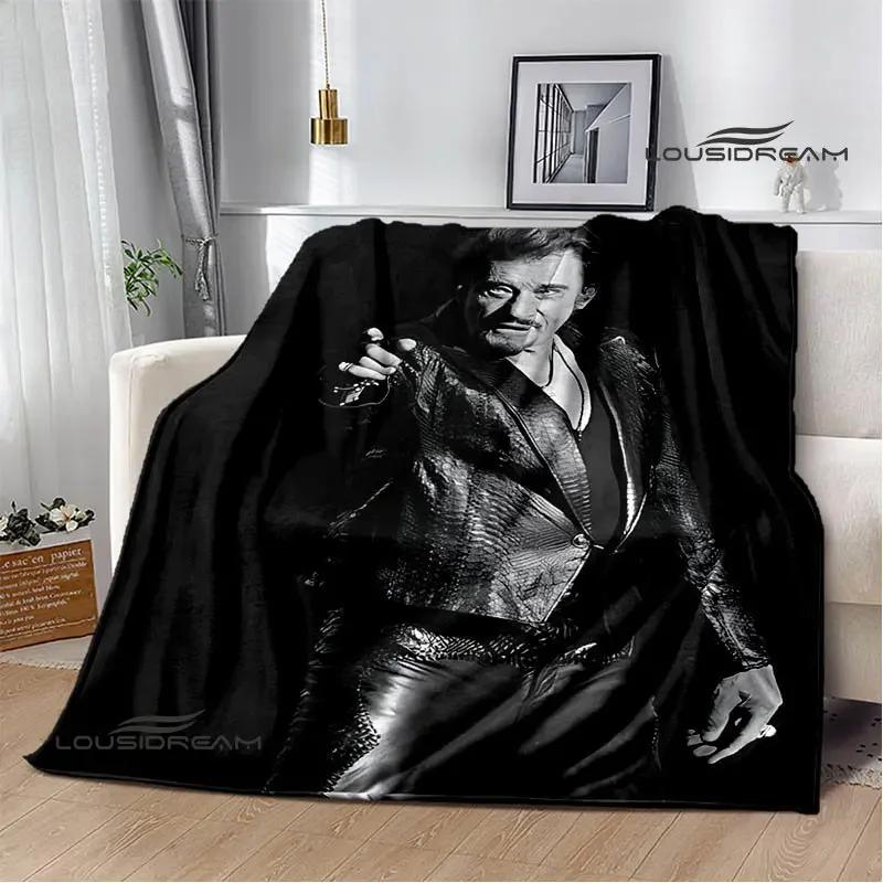 French rock star Johnny Hallyday blanket picnic blanket vintage blanket home travel bed blanket thin blanket birthday gift