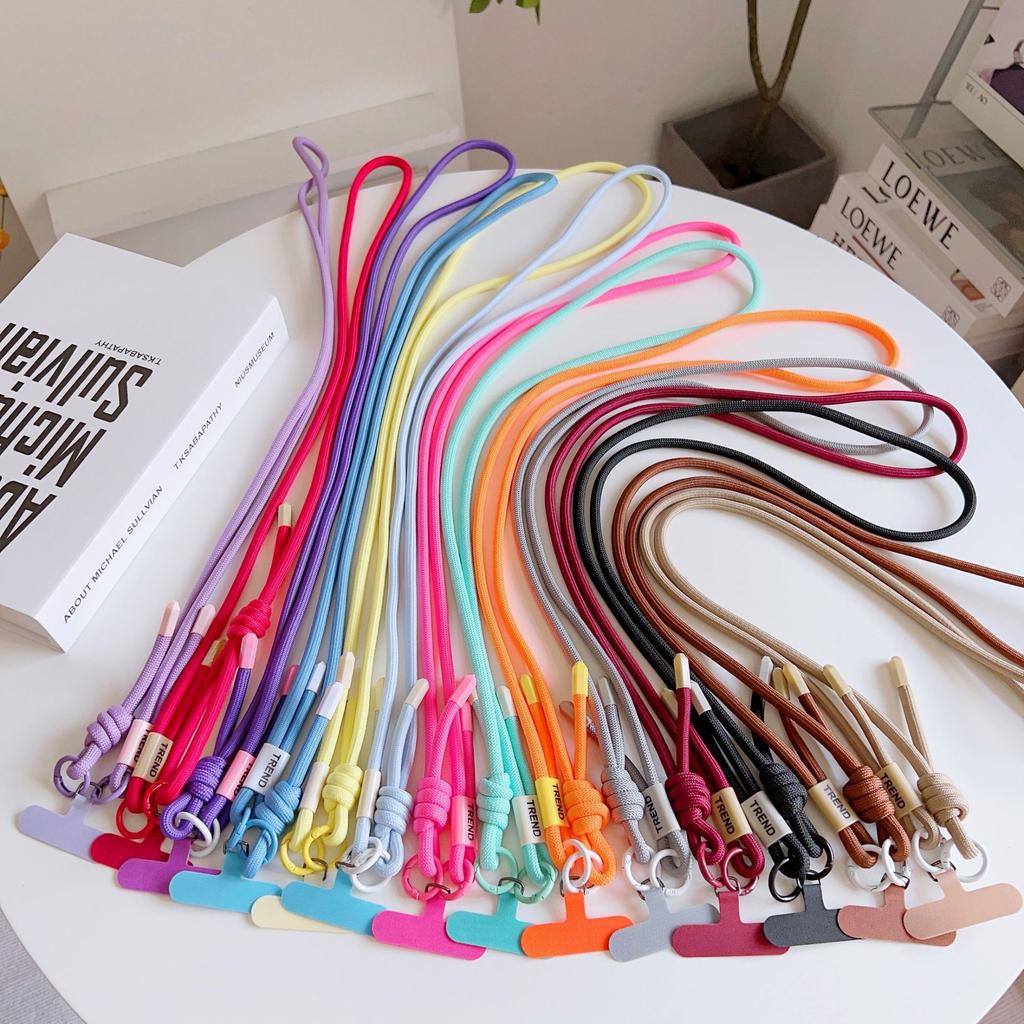 Adjustable Phone Lanyard Crossbody Strap for Outdoor Sports Durable Anti-Lost Woven Neck Strap Camera Strap Color Dopamine Style