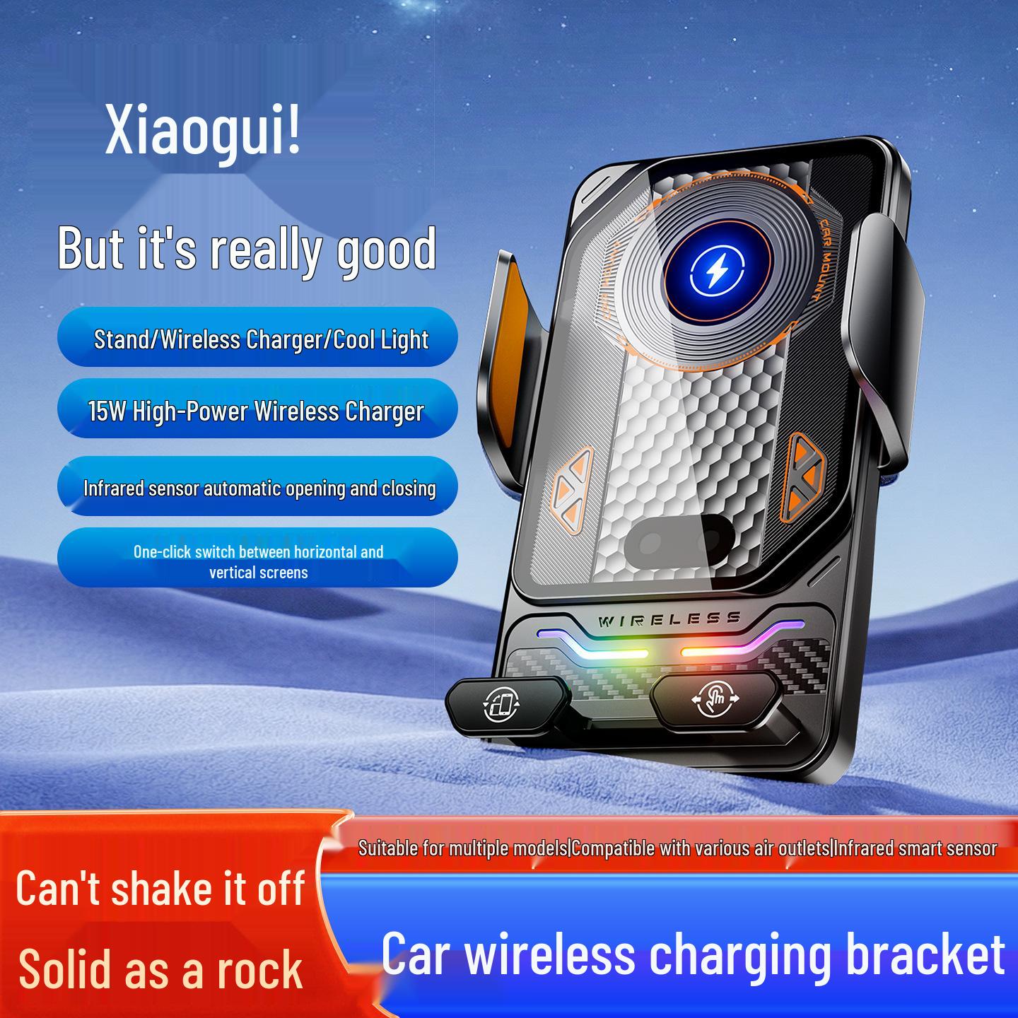 

Wireless Car Phone Holder & Charger with Auto-Clamping Vent Mount