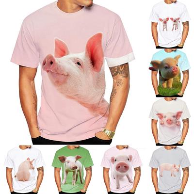 Cute Summer Pig, Youthful and Stylish Personality, Popular Men's Crew Neck T-shirt