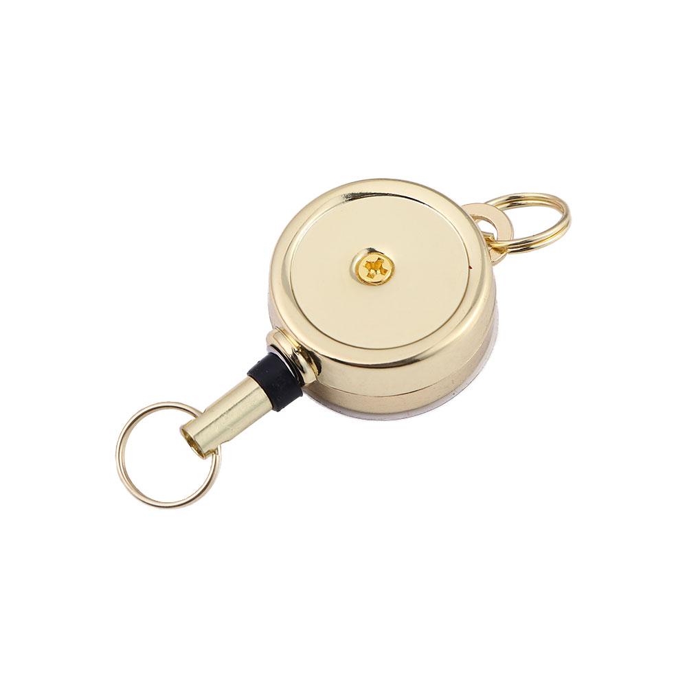 Portable Creative Nylon Wire Rope Anti-Lost Easy Buckle Outdoor Sports Key Ring Badge Reel ID Card Holder