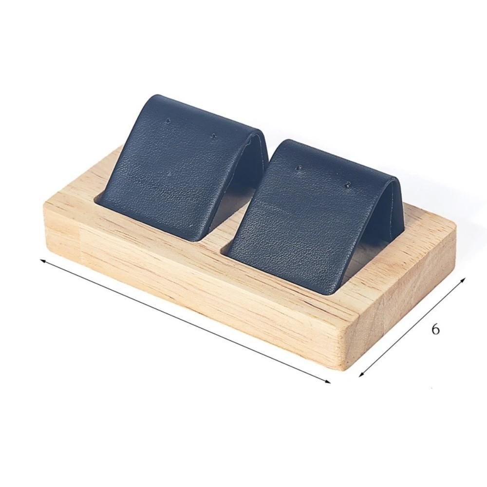 Bamboo Wood Earrings Display Stand DIY Velvet Props Show Stand  Window Counter