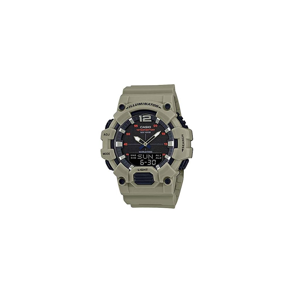 Casio HDC-700-3A3 Analog-Digital Watch Waterproof Date Display Unisex Kids Black Khaki