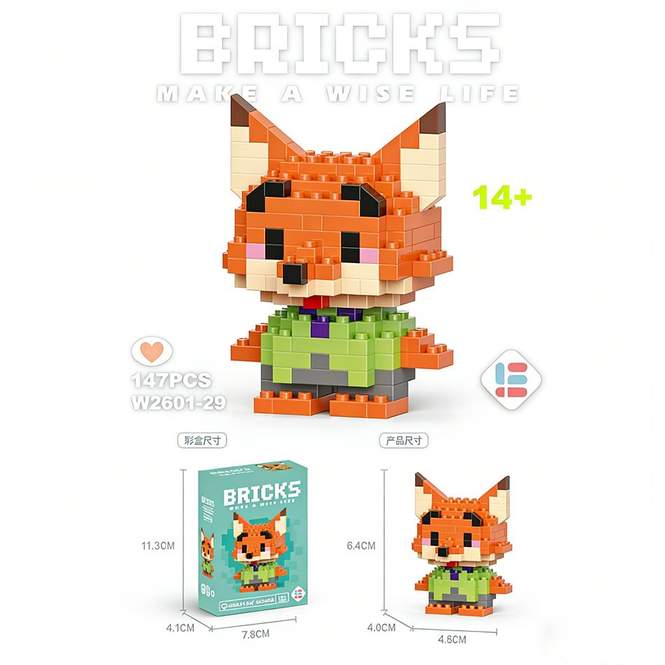 Anime Princess Building Blocks Stitch Mickey Mouse Mini Action Toy Figures Blocks Toys Bricks Assemble Toys Kids Gifts