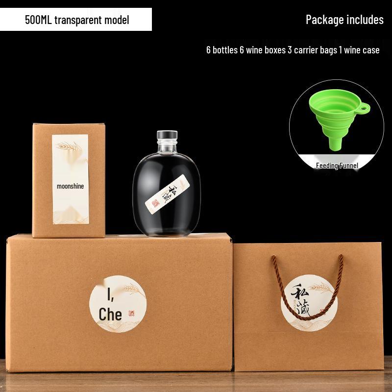 Transparent Glass Wine and Baijiu Infusion Bottle with Sealed Cap for Home Use