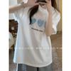 Men Women Summer Korean Fashion Sweat Top Tees Oversize Embroidery Cotton outfits Female Costume