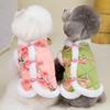 Fashion Cotton Dog Coat Big Floral Print Winter Dog Clothes Puppy Jacket Pet Warm Vests Chihuahua Yorkshire Girls Dog Costume