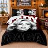 Juego de Ropa de Cama con Estampado de Lady Gaga de 3 Piezas Sábana y Fundas de Almohada Para Dormitorio Interior