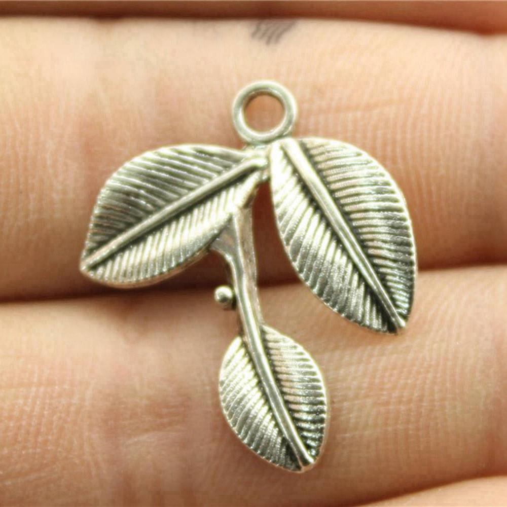 Foglie Grandi Dettagliate Fascino Botanico Bronzo Antico Lega di Zinco Materiali per la Creazione di Gioielli Stile Fabbricante di Gioielli Fascini Metallici