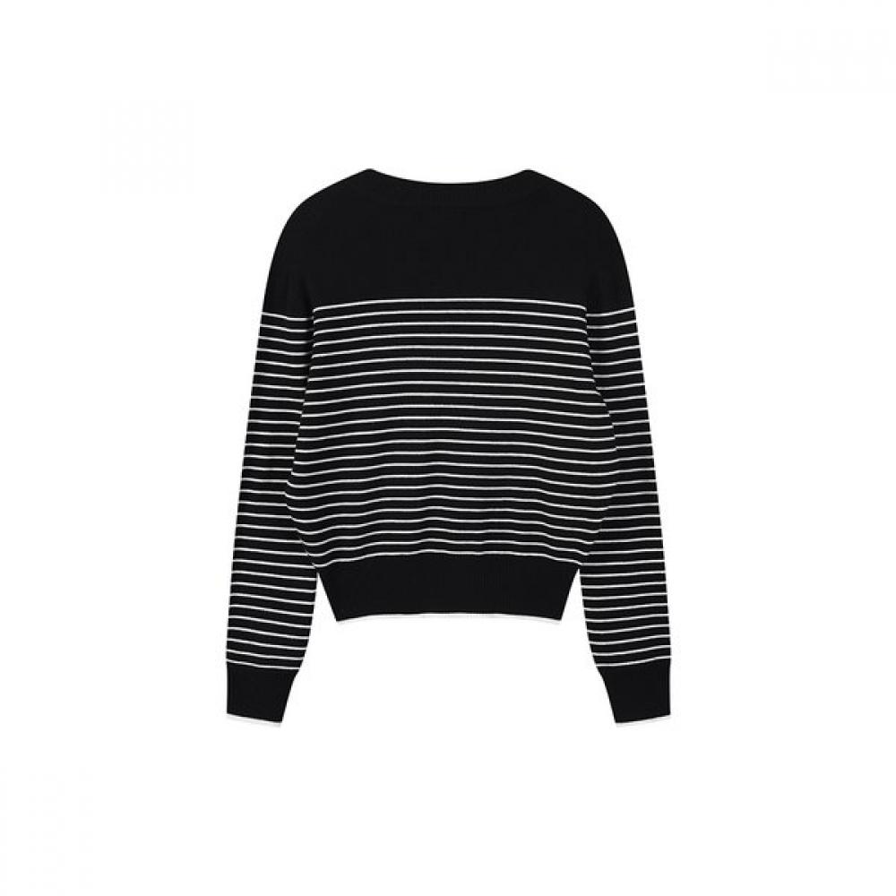Lap V Neck Stripe Color Knit As1kh261