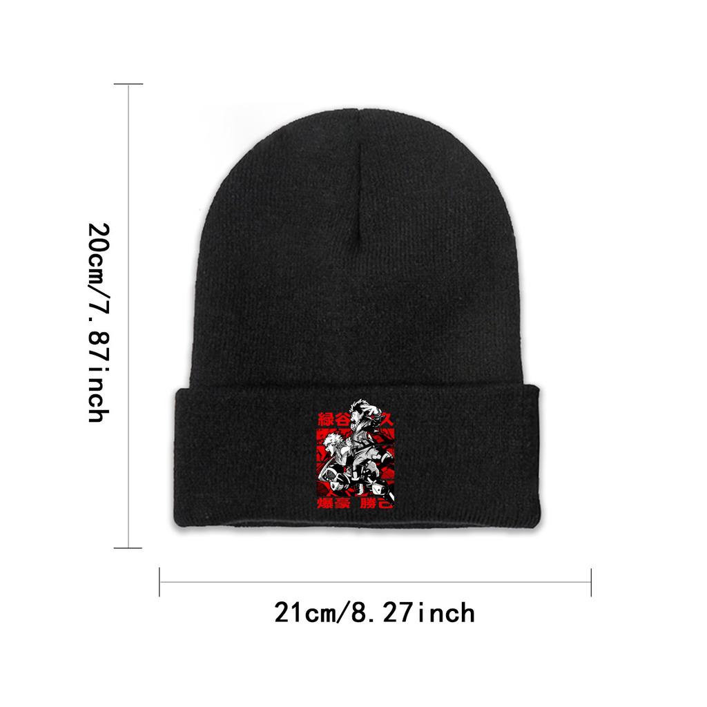 My Hero Academia Midoriya Izuku Knitted Caps for Women Unisex Skullies Beanies Winter Hat Polyester Boku No Hero Casual Melon Cap