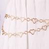 Love Heart Waist Chain For Women Alloy Double Layer Hollow Heart Dress Accessory