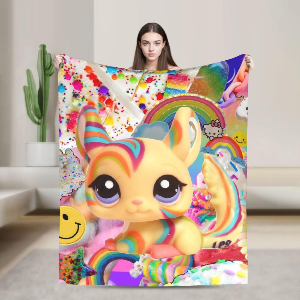 Littlest Pet Shop Antklodės Super Šilta Spausdinta Pliaušinė Antklodė Berniukui Mergaitei Sofai Kėdei Lovai Flanelinė Paklodė Lovos Užvalkalas