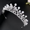 Korean Bridal Imitation Pearl Crown Wedding Tiara Wedding Dress Accessories Gold and Silver Headband Style Crown Hair Accessories