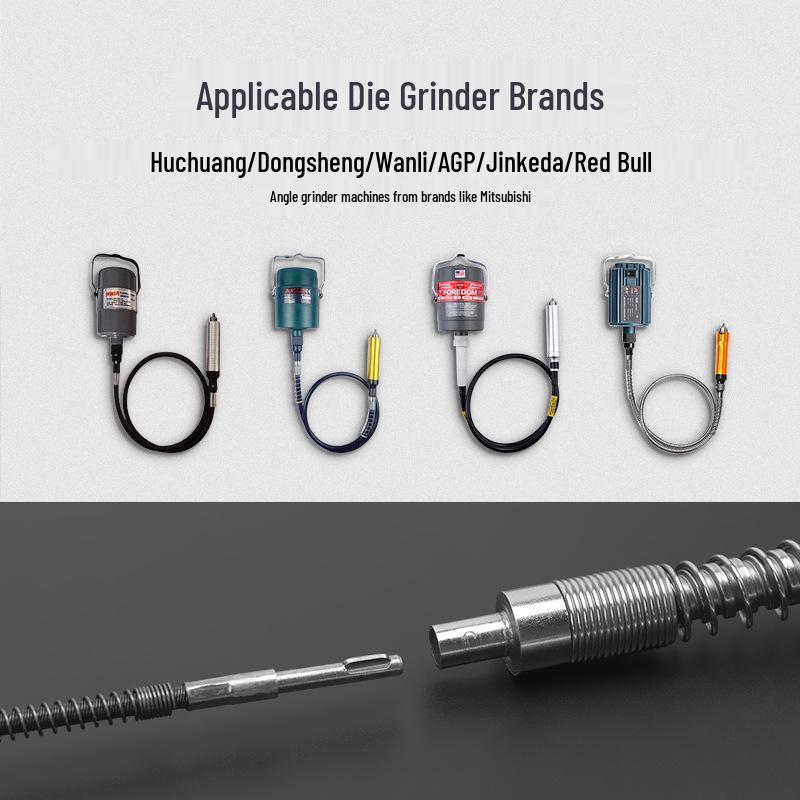 Flexible Shaft Extension for Hanging Grinder with Stainless Steel Core and Rubber Hose