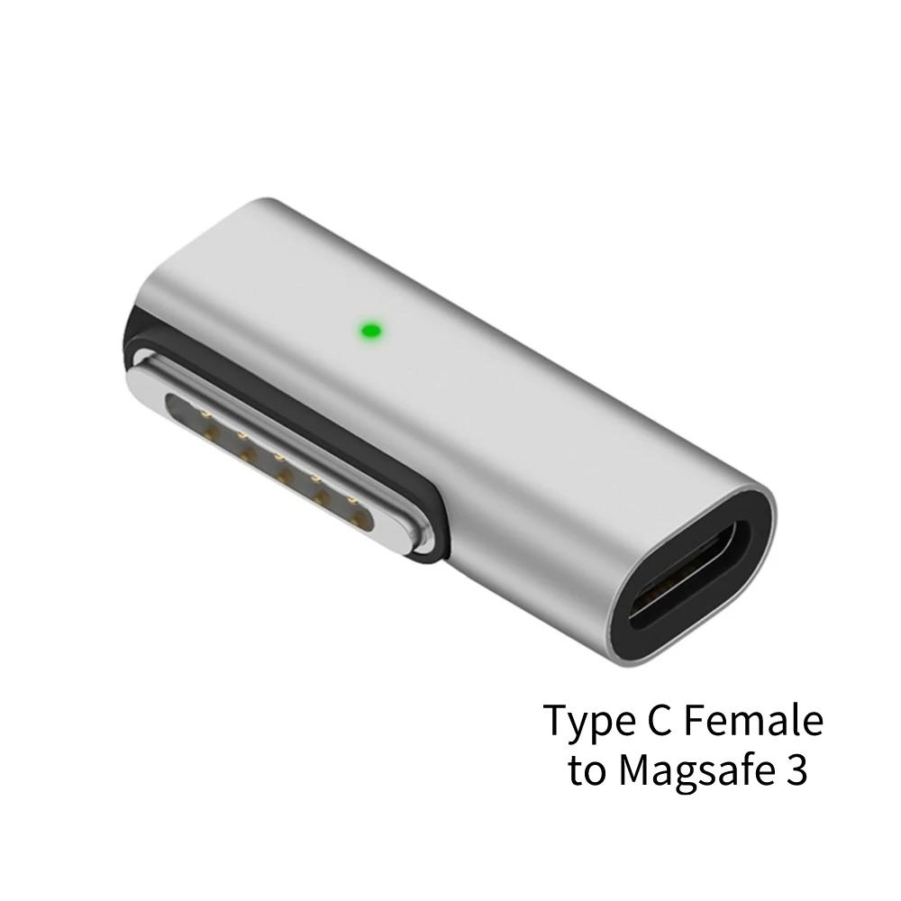 Type-C Female to Magnetic USB PD Fast Charging Adapter Connector Female to Magsafe 3 2 1 for Macbook Air/Pro Charging Adapter