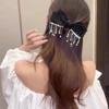 New Bow Rhinestone Tassel Hair Clips Barrettes Hairpins for Women Spring Ponytail Clips Girls Hair Accessories Shiny Headwear