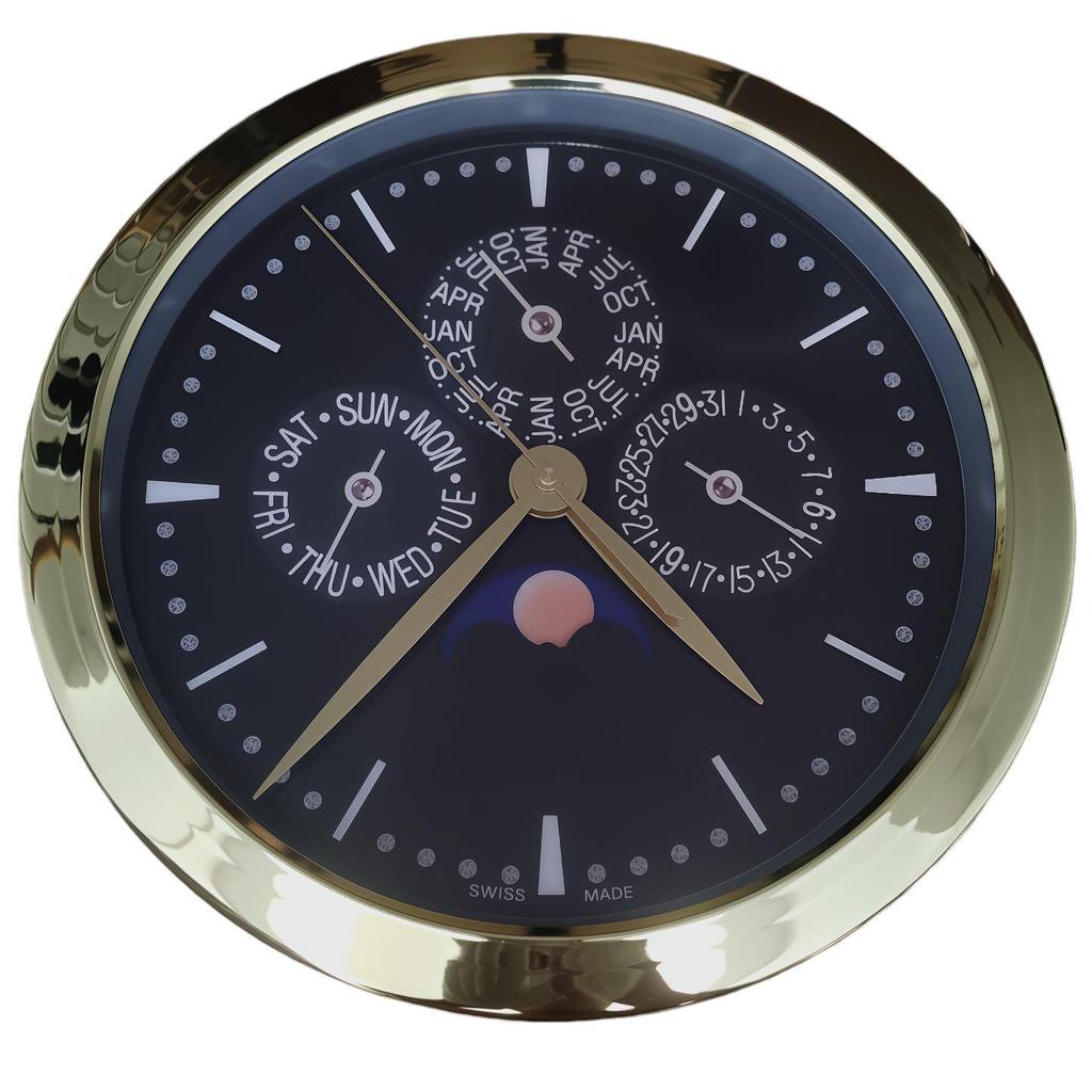 Leuchtende Lux Wandmontierte Metalluhr: Modernes Dekorationsstück für Wohnzimmer