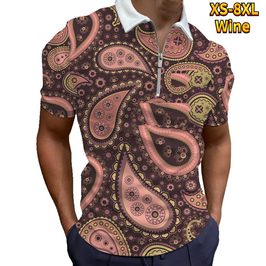 Neformální tričko s klopou Móda pro mladé pánské tričko Tričko s krátkým rukávem Tričko s krátkým rukávem Pánské tričko s 3D potiskem zlatého řetízku