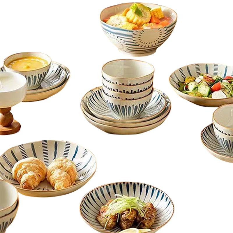 Peirson Japanese Underglaze Ceramic Dinnerware Set (24-Piece)
