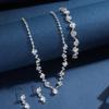 Women's Prom Earrings Necklace Bracelet Set Elegant Crystal Bridal Wedding Costume Jewelry Bridesmaids Gift