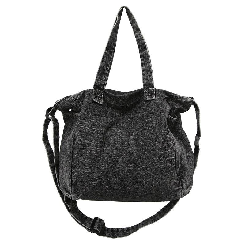 Waschene Denim Sling Bag für Damen, Große Kapazität, Einzelne Schultertasche