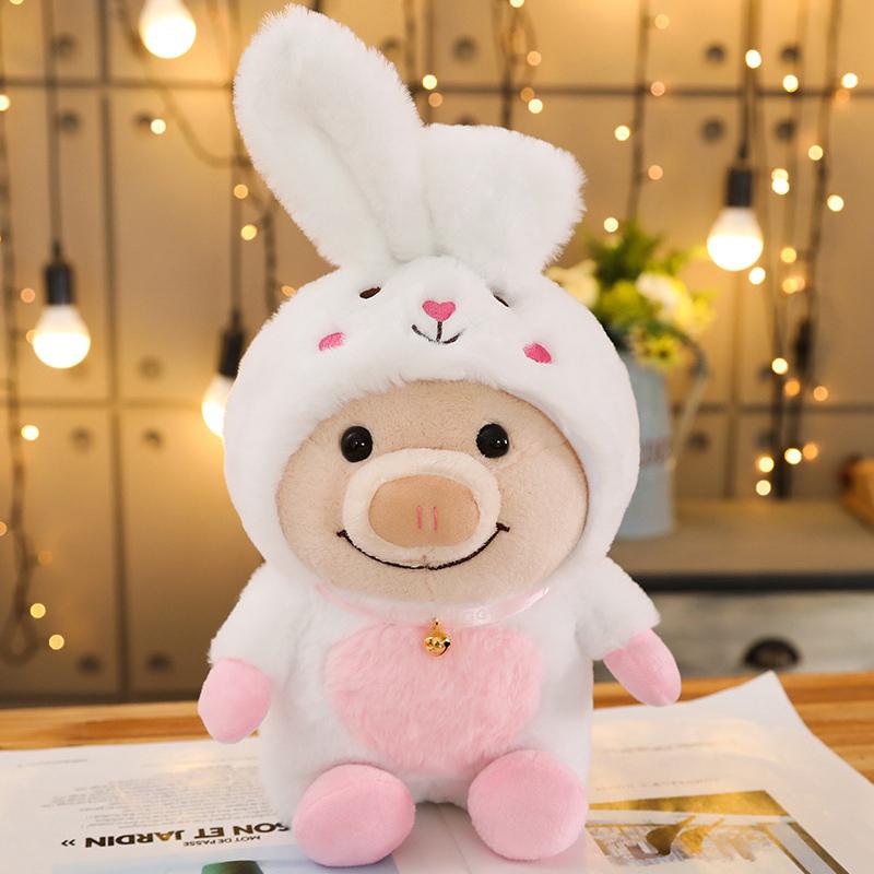 1pc 25cm Cute Piggy Turned Dog Rabbit Rat Mouse Bear Doll Plush Toy  Dog Doll Stuffed Animals Toys For Children Gift