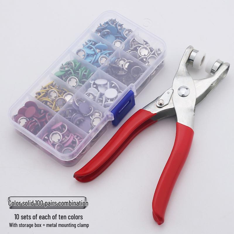 Five-Prong Solid Color Metal Snap Buttons for Baby & Children's Clothing