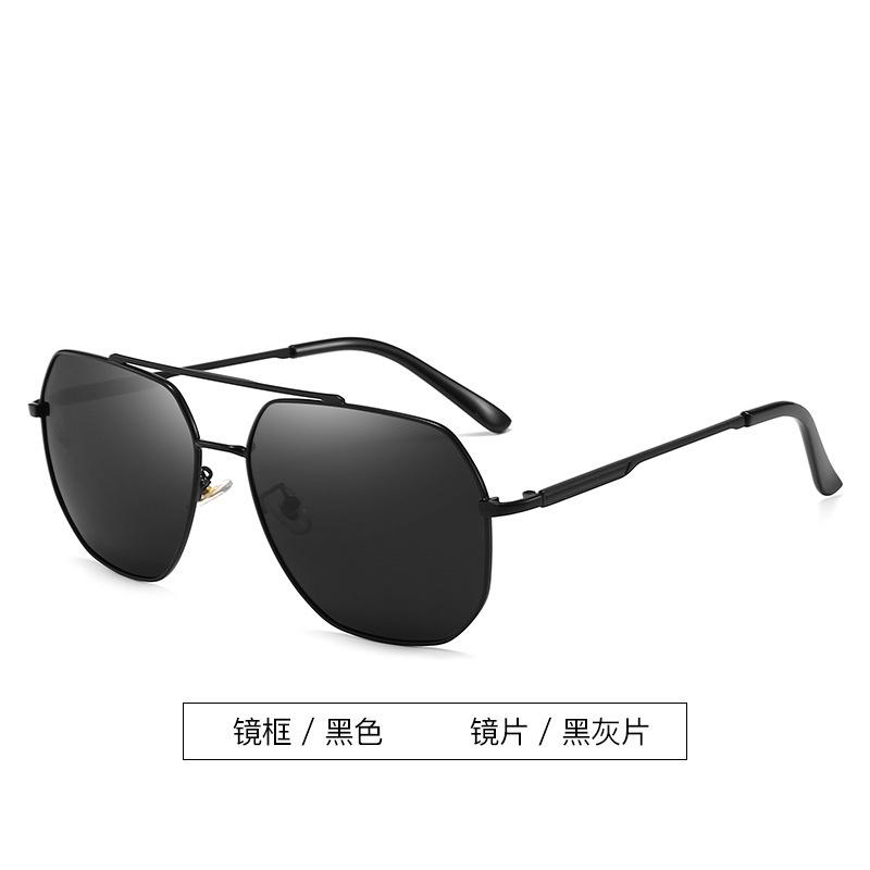 Polarized, Sunglasses Men'S Retro Toad Sunglasses High Definition Polygon Double Beam Tide Metal Ins Fashion