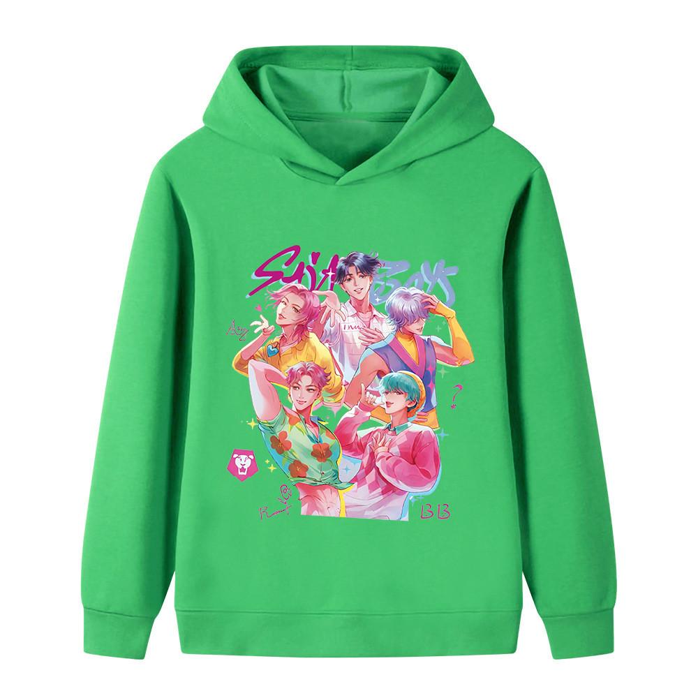 B1207 Kids Boys Girls Sajaboys Kpop Rumi Zoey Mira Print Long Sleeves Hoodie