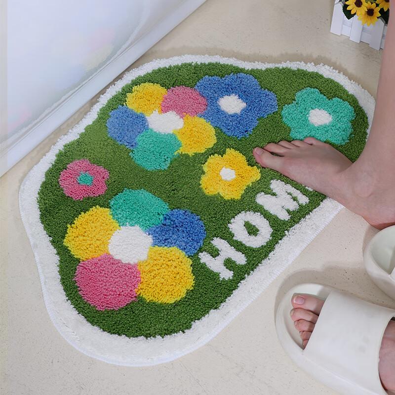 JANMEIJIA Bathroom Mat, Toilet Foot Mat, Entrance Absorbent Pad, Washroom Non-Slip Small Mat, 50*80cm