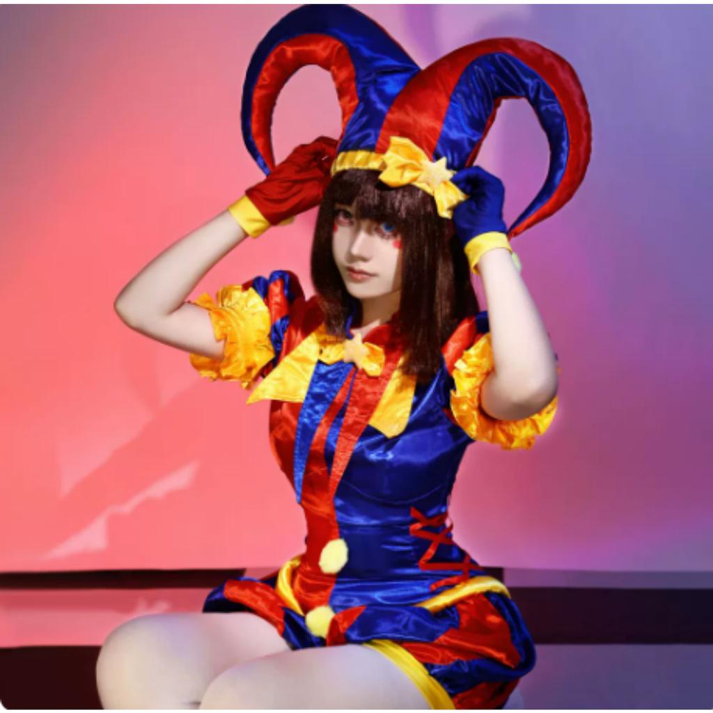 Clow Pomni Cosplay Kostuums Lolita Uniform Anime The Amazing Digital Circus Rollenspel Halloween Carnaval Feest Outfit Voor Vrouwen