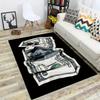 Luxurious Money Pattern Rug Floor Mat for Living Room Bedroom Kitchen Bathroom Black with Home Decor Carpet Rugs for Living Room