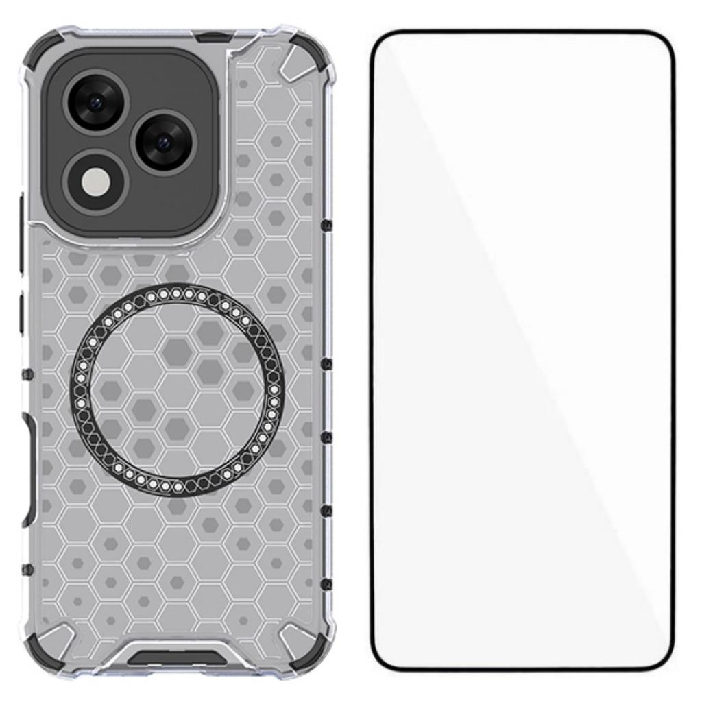 For Honor 400 Lite 5G Case Compatible with MagSafe WANLONFENG FC Series TPU+PC Phone Cover with Tempered Glass