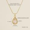 European American Ins Style Double-layer Zircon Titanium Steel Luxury Square Pendant Light Sporty Unisex 18K Gold Necklace