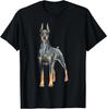 Watercolor Portrait Doberman Pinscher For Dog Owners T-Shirt