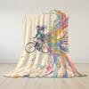 Bike - Riding Girl Flannel Blanket Warm Soft Halloween Christmas Couch Warm Cozy Decorative Decor Gift For All Season
