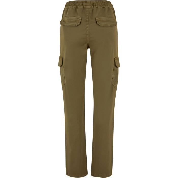 Pantalon cargo femme - Urban Classics - Twill - Taille haute - Vert olive - Confortable et tendance